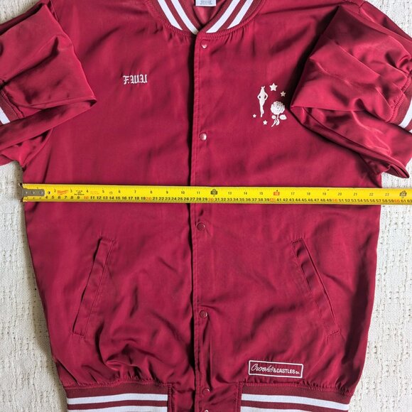 Crooks and Castles Men Red Bomber Jacket Varsity Snap Up Size XL - Picture 4 of 7